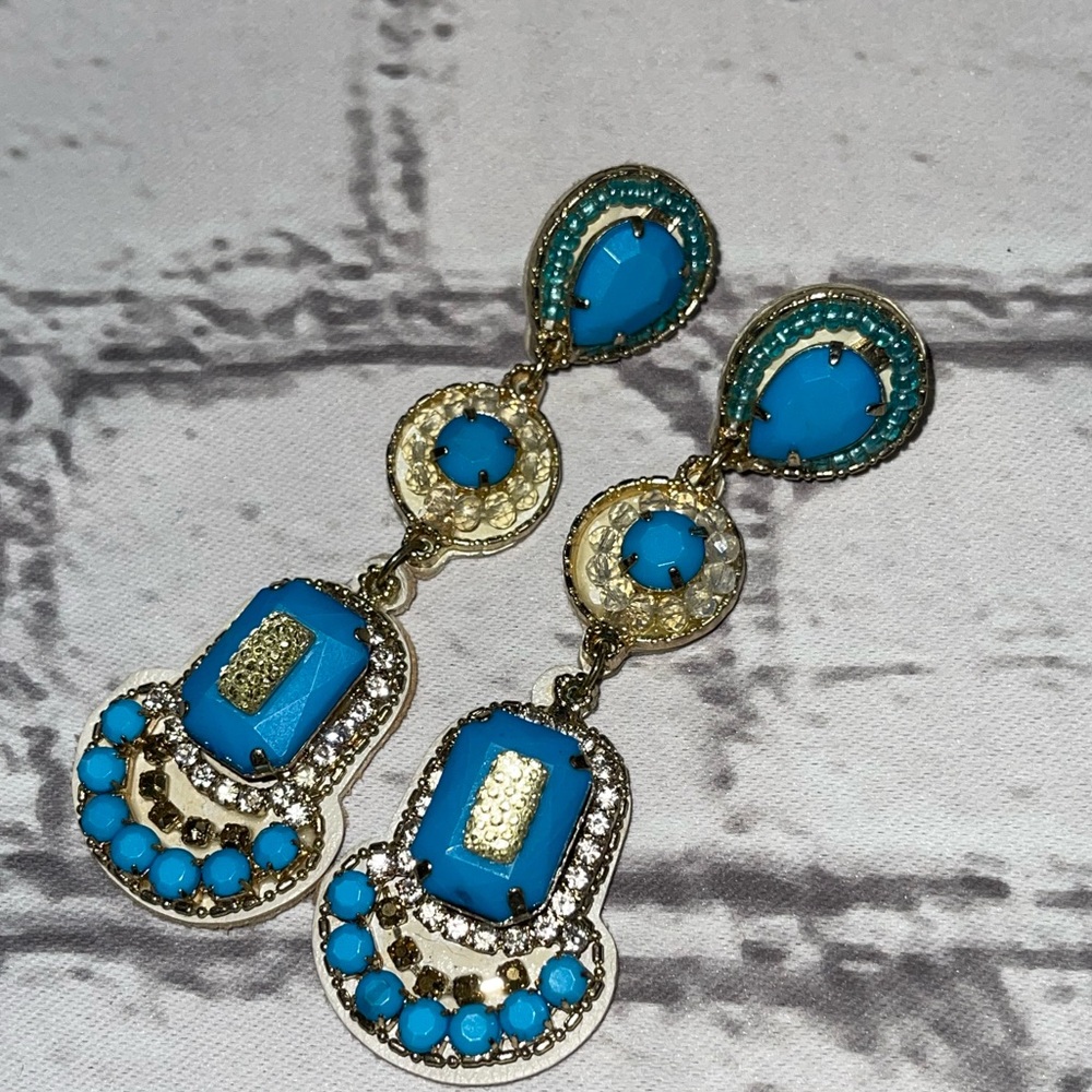 White House Black Market blue stone earrings